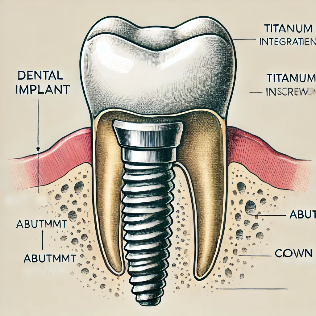 disegno impianto dentale